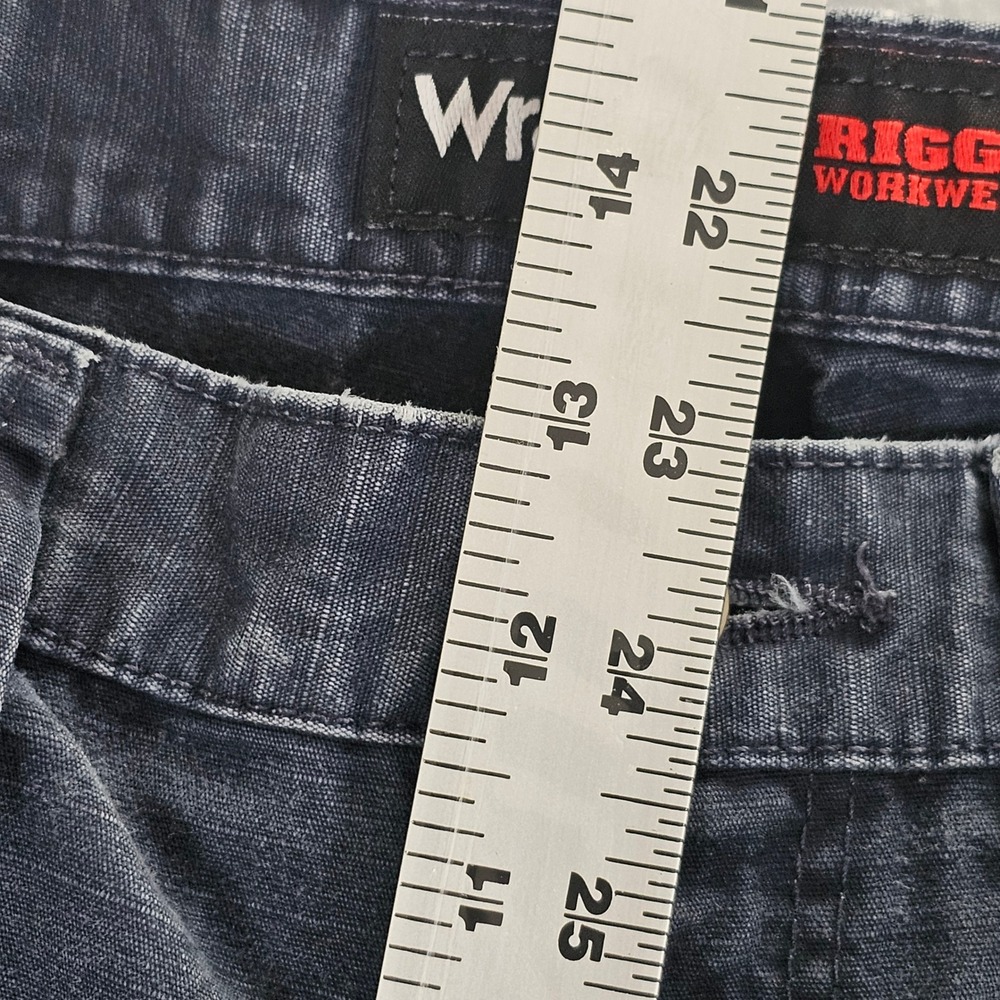 Wrangler RIGGS Workwear Mens Cargo Pants  Blue Cotton Ripstop double knee 35x34 - Picture 7 of 13
